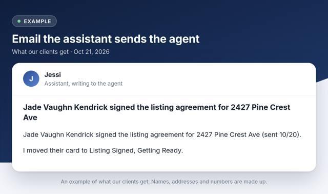 A real example: Listing agreement to your TC
