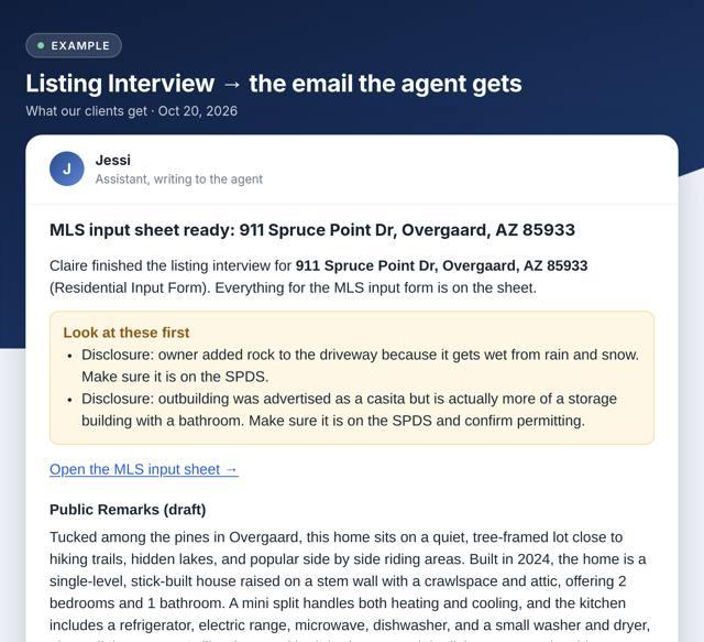 A real example: Listing Interview