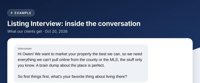 A real example: Listing Interview