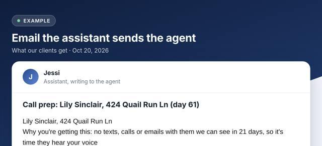 A real example: Call prep