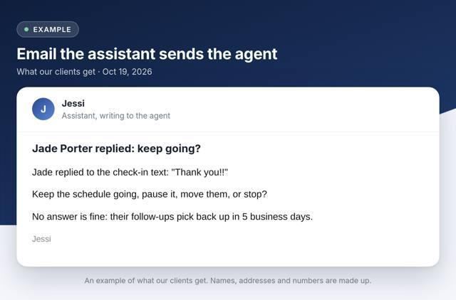 A real example: "Keep going?"
