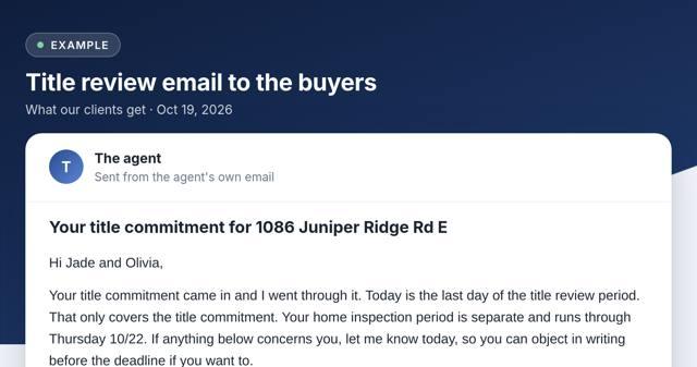 A real example: Title commitment review