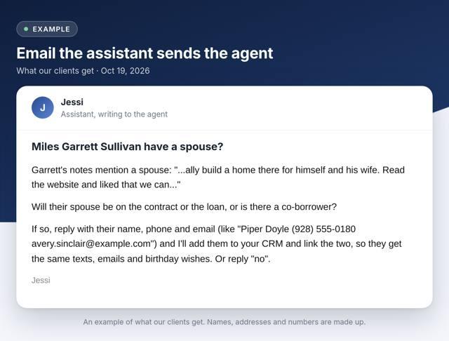 A real example: Spouse catch